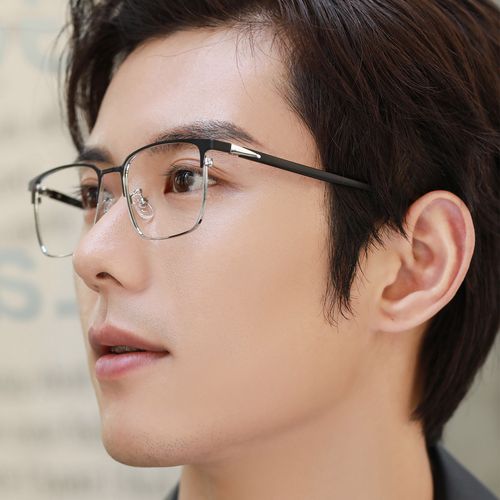 防蓝光辐射电脑近视眼镜男变色框架男护眼睛超轻个性平光眼镜男潮