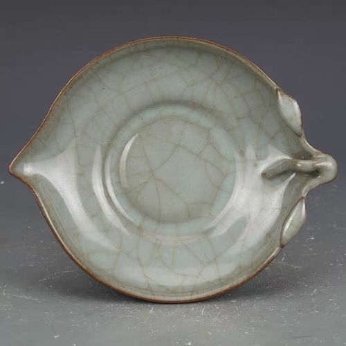 南宋官窑粉青釉桃子洗 古董古玩收藏品 五大名窑仿古瓷器 全手工