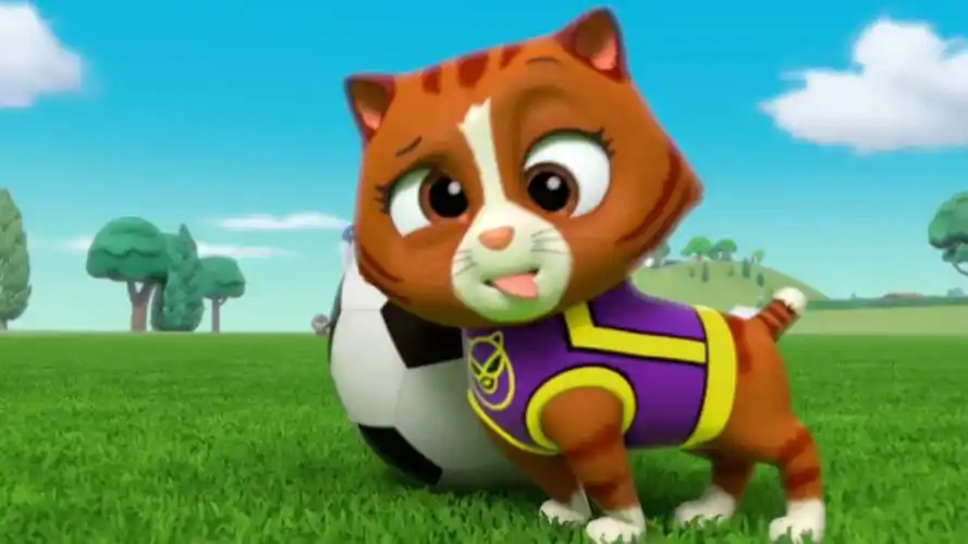 汪汪队对阵猫咪大队,韩丁那使用美食和陷阱,导致天天和小砾受伤