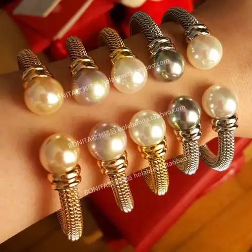 西班牙专柜majorica6年热销经典12mm双头强光珍珠手镯