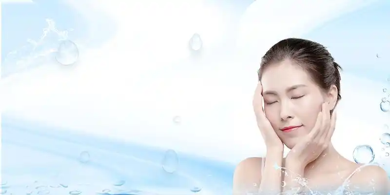 蓝色唯美风水素材美妆人物背景护肤品补水美白补水美白背景