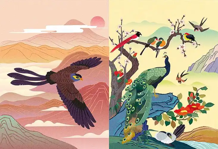 百鸟朝凤|插画|儿童插画|momohuhu - 原创作品 - 站酷 (zcool)