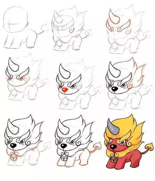 最简单的年兽怎么画简笔画