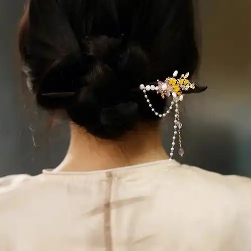 发簪简约现代国风旗袍配饰木簪盘发丸子头