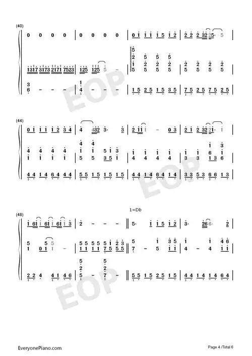 枫-周杰伦双手简谱预览4-钢琴谱文件(五线谱,双手简谱,数字谱,midi
