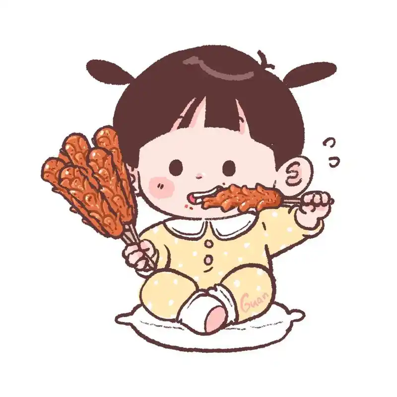 原创|吃夜宵可爱头像3枚#可爱头像 - 抖音