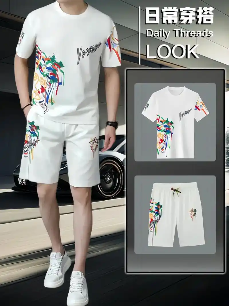 皮尔卡丹夏季男士时尚休闲运动短裤套装太帅啦!这套短裤套装太时尚了!