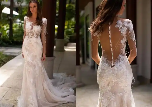 波兰顶级婚纱礼服millanova刺绣羽毛钉珠缝制的奢华梦幻