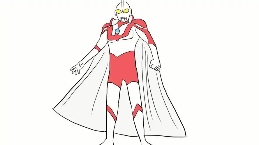 帅气的初代奥特曼儿童卡通简笔画