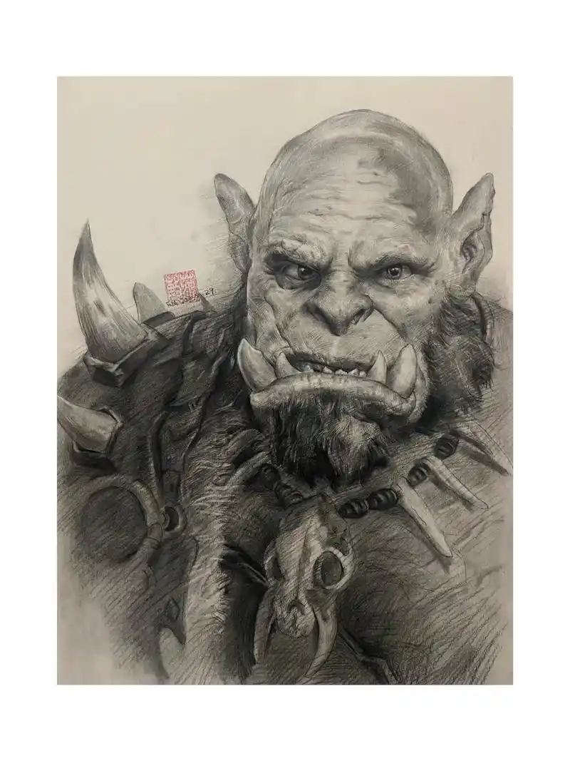 欢迎来到魔兽世界#抖音图文来了 #魔兽 #素描头像 @do - 抖音