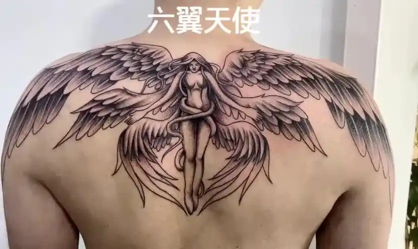 天使纹身 翅膀纹身 后背纹身 满背 纹身图案 半背纹身,自己作品