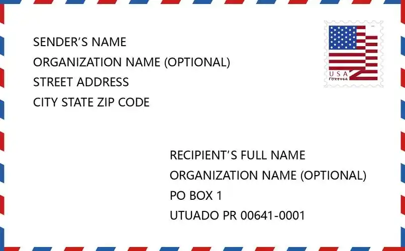 美国邮寄信封例子