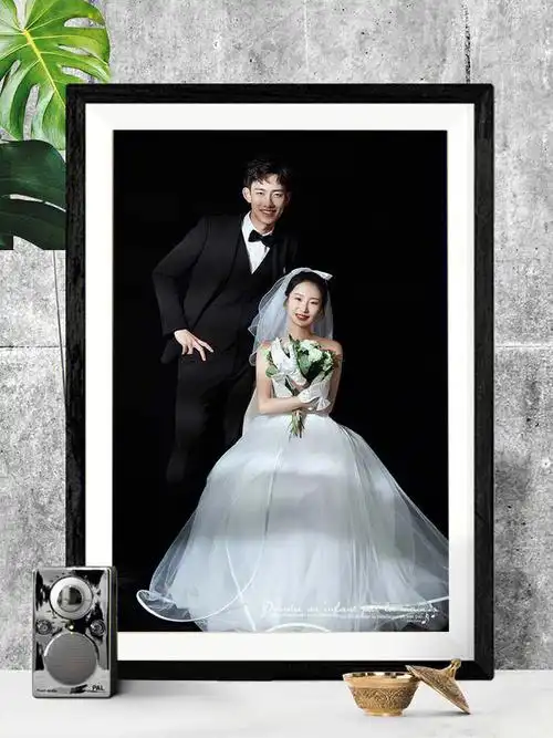 婚纱照莫过于韩式纯色背景了满满的幸福感 高级又非常耐看-制作相框