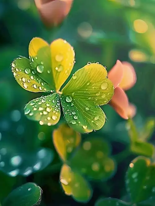 愿四叶草带给你幸运和希望,让你实现自己的愿望.