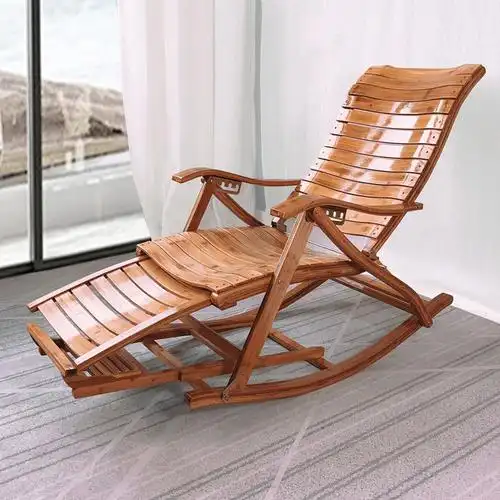 竹摇摇椅简约成人家用折叠实木休闲户外家具家装建材简约现代