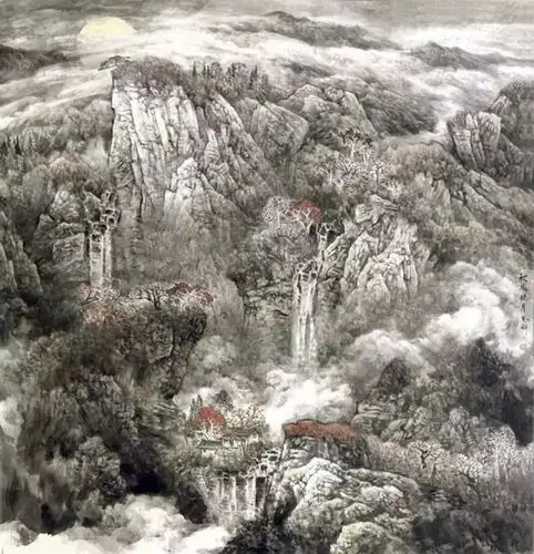 画家师恩钊山水画作品秋风晓月-价格多少钱一平尺-规格-价值-图片 _华