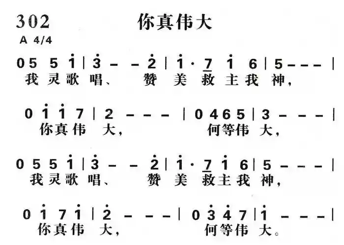 你真伟大) / 南窗听雨编辑相关歌谱:[简谱]第60首 -你真伟大 和弦