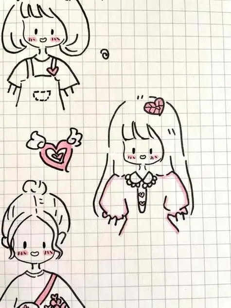 简笔画小人简笔画小人可爱女生