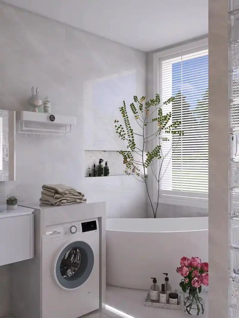 治愈系北欧风大理石浴室