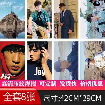 新款周杰伦星周边海报现货制批发纸墙贴画宿舍高清图签名壁纸