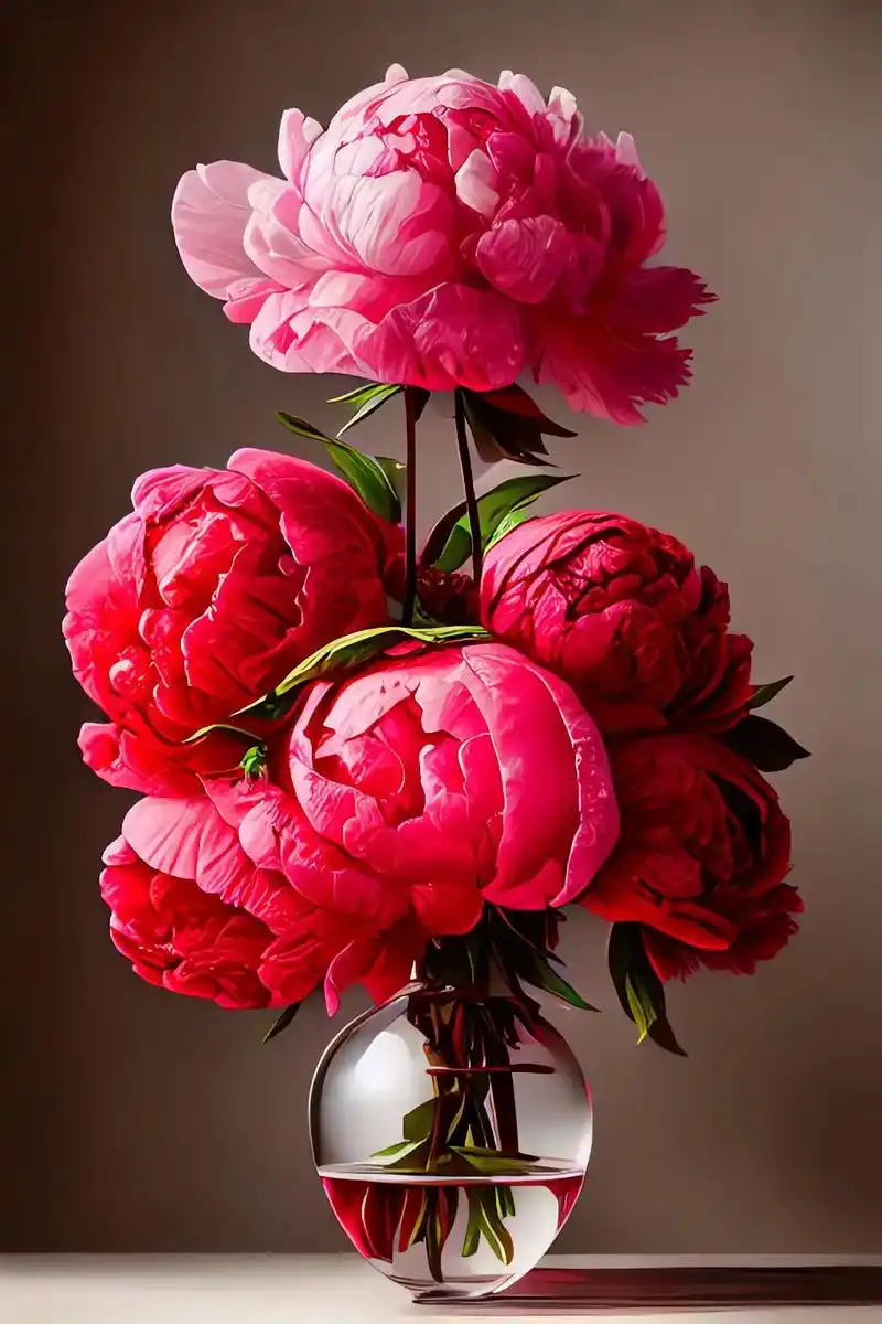 红牡丹.艾特喜欢的那个她一起来看牡丹花#ai绘画   #图文 - 抖音