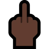 下载"比中指的手:深色肤色" emoji高清大图 - emoji表情大全,emoji