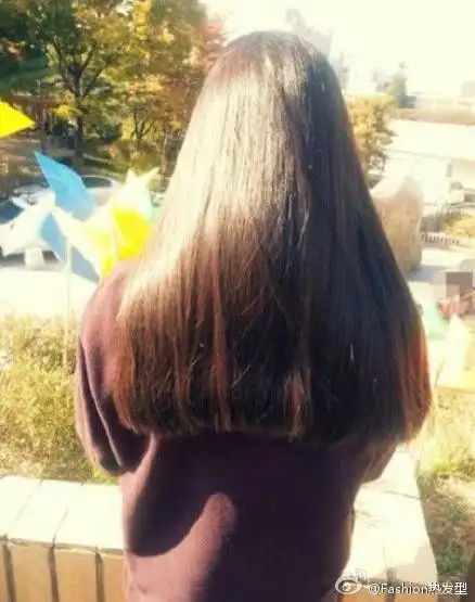 长直发后背图片大全中长直发发型设计