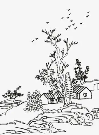 古典画风景画简笔画