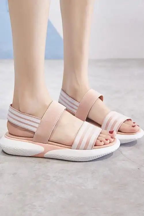 运动凉鞋女学生夏季新款平底防滑百搭韩版原宿风软底沙滩鞋子时尚