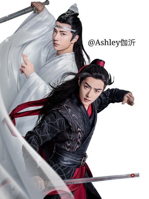 王一博肖战 博君一笑古风立绘,伽沂处理,.