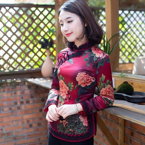 唐装女冬装棉衣年会新年旗袍中式改良棉袄夹棉上衣拜年服女 8557