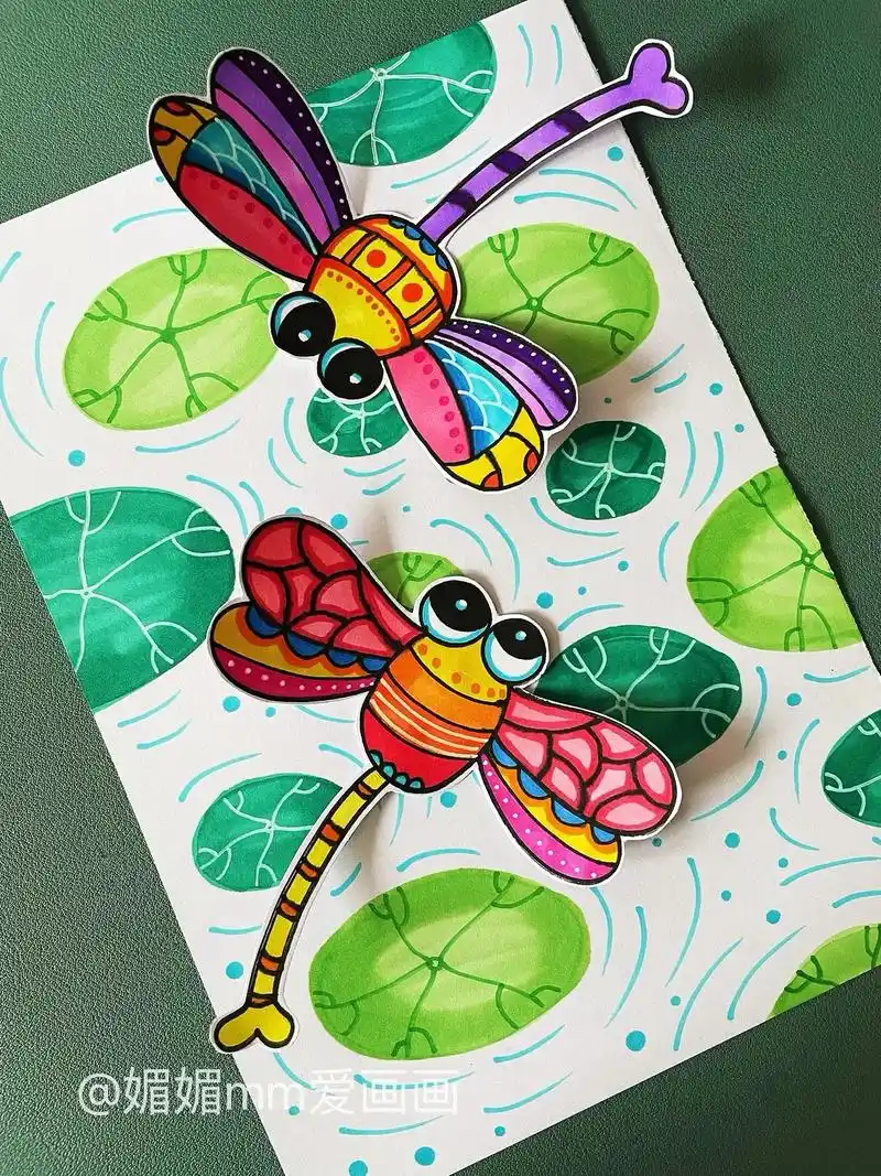 《早有蜻蜓立上头》蜻蜓立上头,夏日气息满满,用马克笔简单的画 - 抖