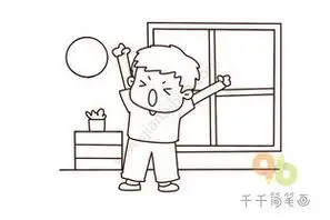 起床简笔画起床简笔画男孩
