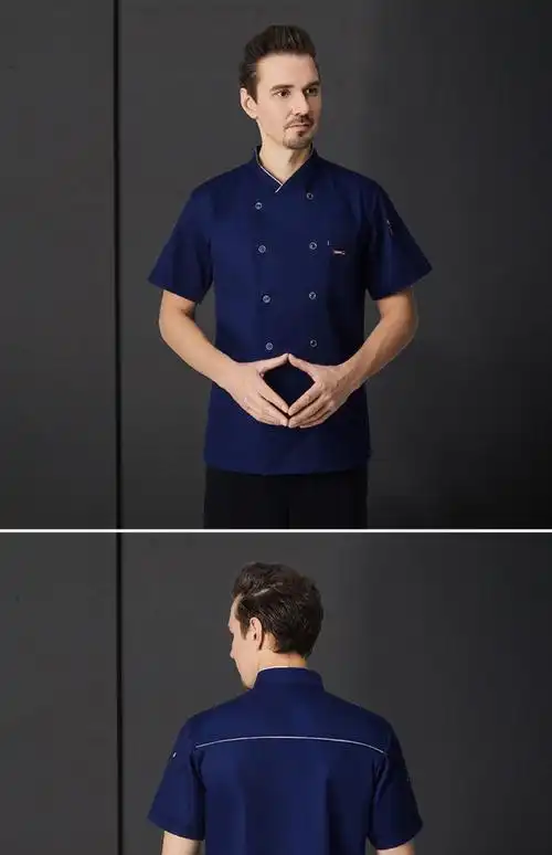 恒源祥高端品牌21年厨师工作服男短袖长袖大码酒店饭店餐厅厨房高端