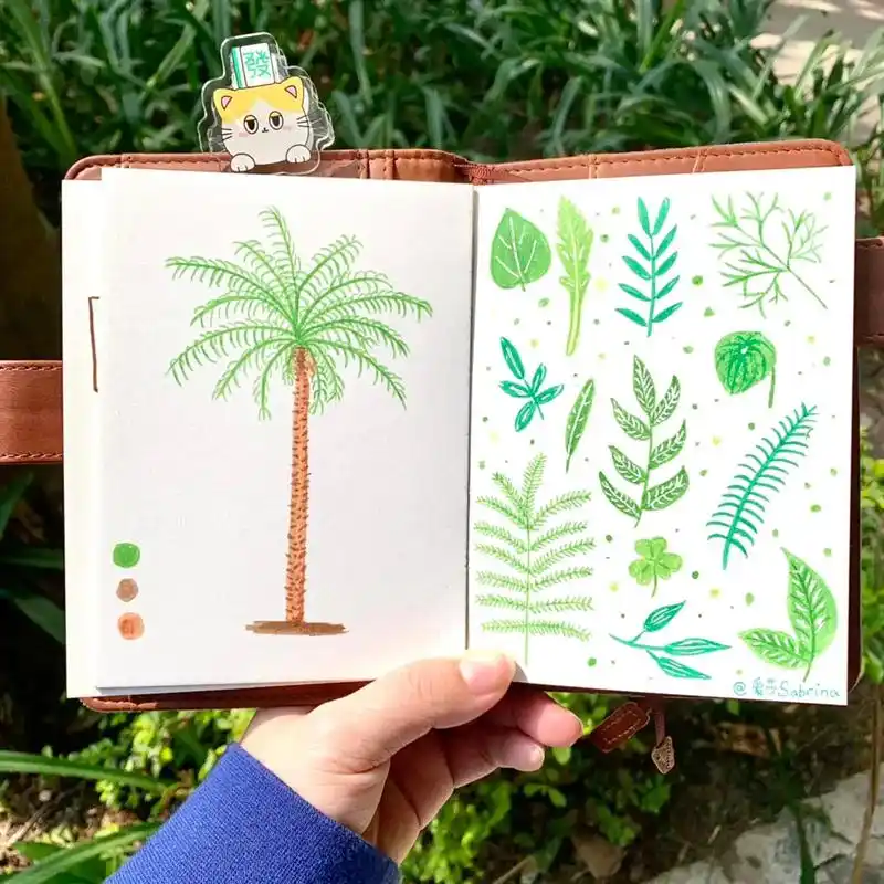 有手就会画植物叶子|手绘|doodle|头像|涂鸦|手帐素 - 抖音