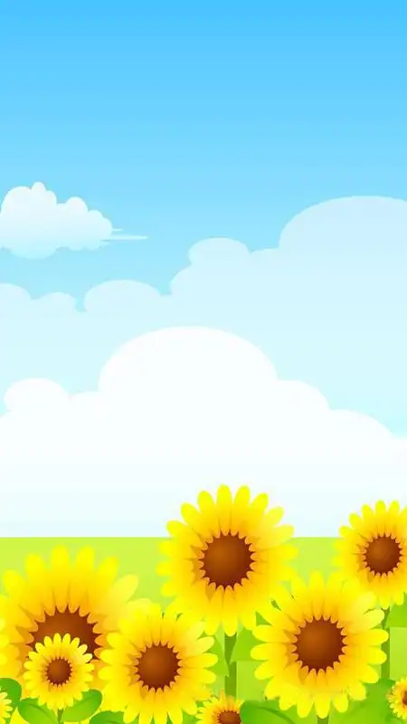 卡通向日葵蓝天h5背景素材