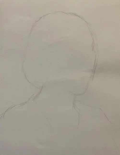 素描女青年肖像步骤图