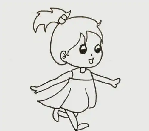 全身彩色小女孩简笔画怎么画漂亮可爱小女孩简笔画步骤教学