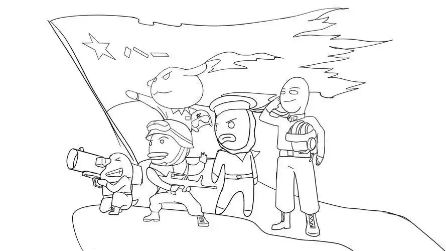 打仗简笔画幼儿园