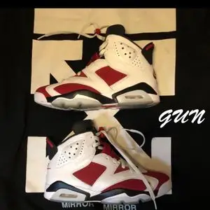 aj6 白红 小鬼同款.得物1439入手,41码男鞋,九成新