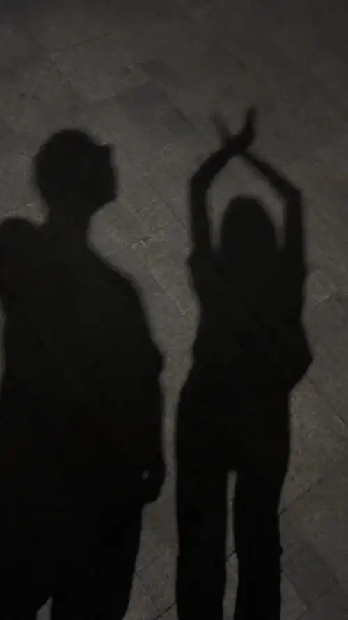有了对象总得跳一个吧!#情侣影子#路灯下的影子#我们俩#恶作剧影子舞