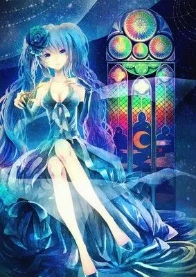 求蓝色动漫女生的图片.