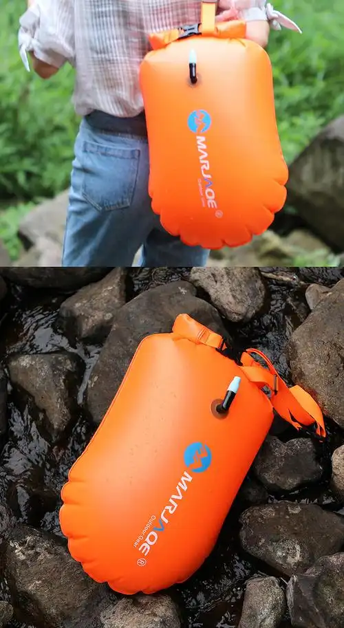 游泳浮板成人跟屁虫户外游泳装备漂流浮标放手机衣物储物式成人充气跟