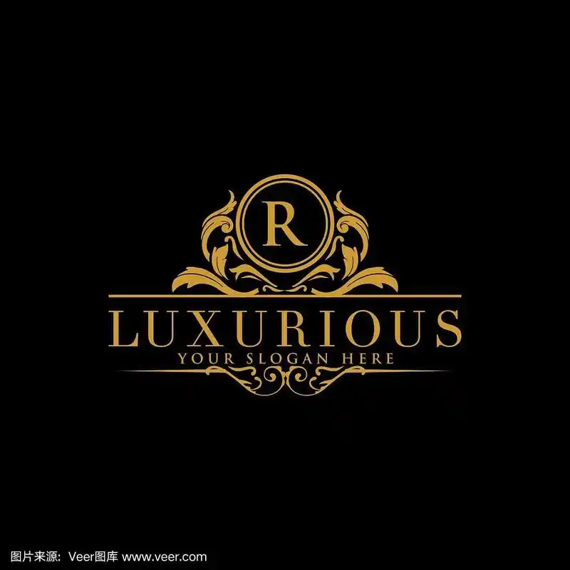 奢侈模板标志/符号矢量为婚礼,餐厅,皇室,精品,咖啡