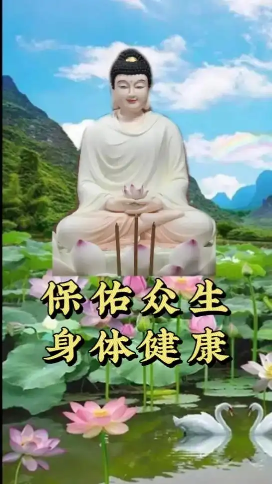 保佑众生身体健康四季平安事事顺意幸福安康好运连连财源广进阿弥