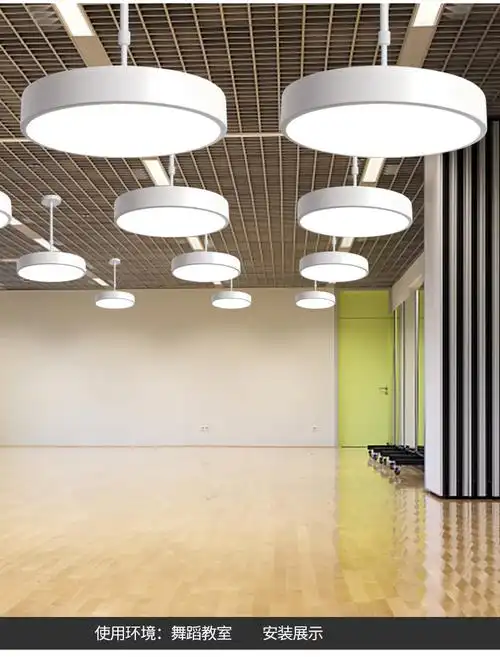 欧普侍led圆形吊灯餐厅办公室美发店舞蹈教室现代简约工业风吊灯圆形