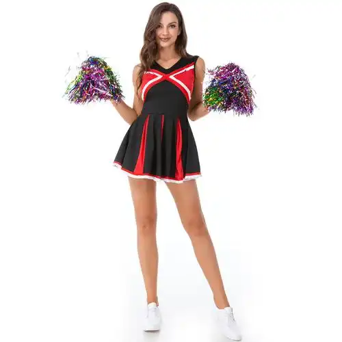 s-m女款性感啦啦队表演服足球宝贝队服钢管舞拉拉队连衣裙