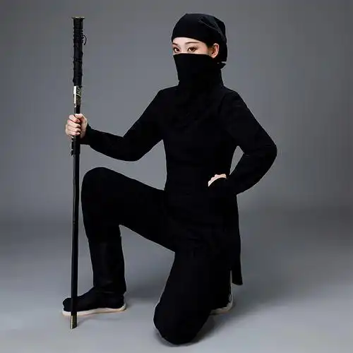 古装影视夜行衣女黑色棉麻刺客客服武侠杀手民族服装