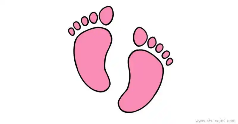 脚印儿童画怎么画 脚印简笔画简单