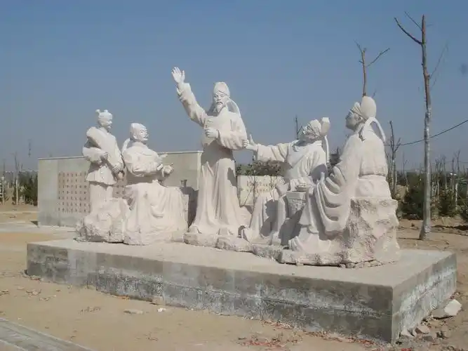 琴台四君子石雕像